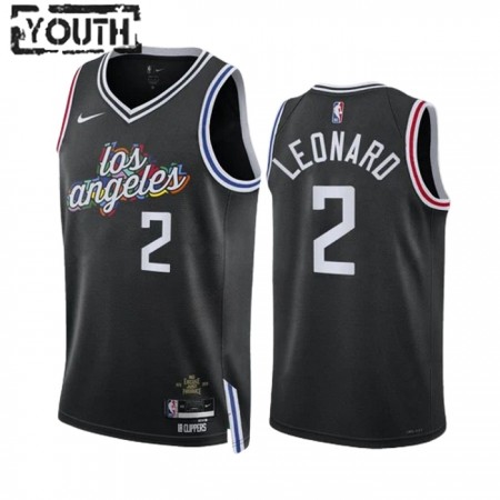 Canotte Bambino Los Angeles Clippers Kawhi Leonard 2 Nike 2022-23 City Edition Nero Swingman